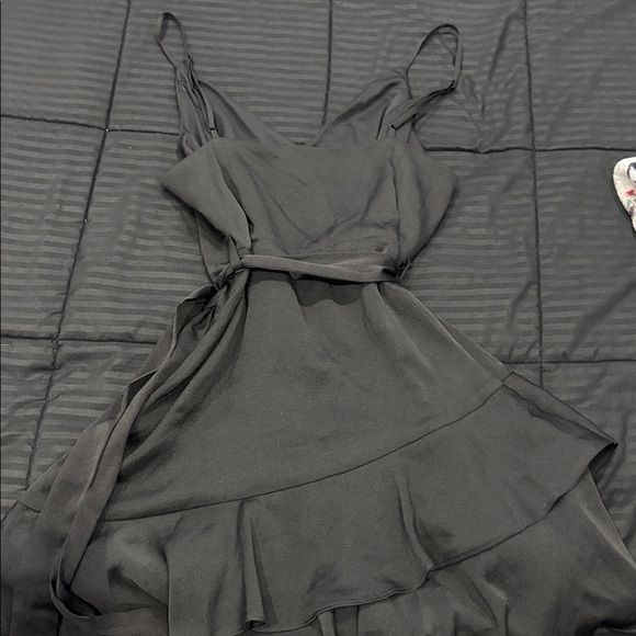 Express Black Women's Slip Dress with Ruffle Tiers - Picture 3 of 3